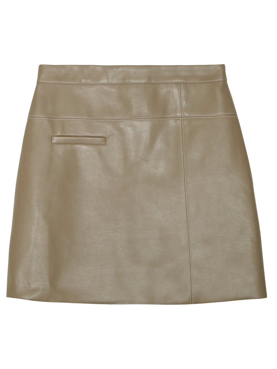 comos&#039;400 leather cross skirt (dark beige)