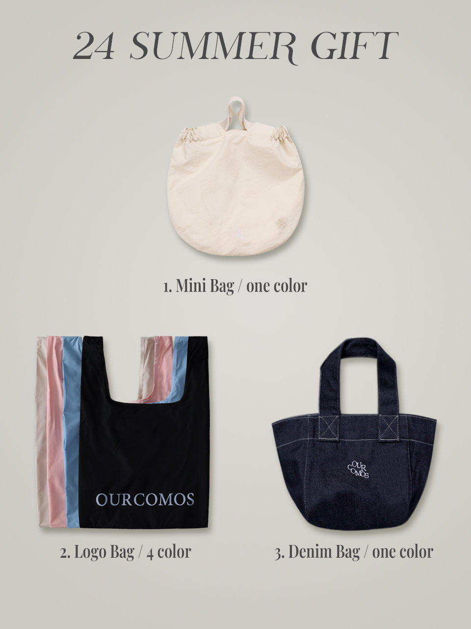 24 SUMMER GIFT - Ourcomos Logo Bag (3type)