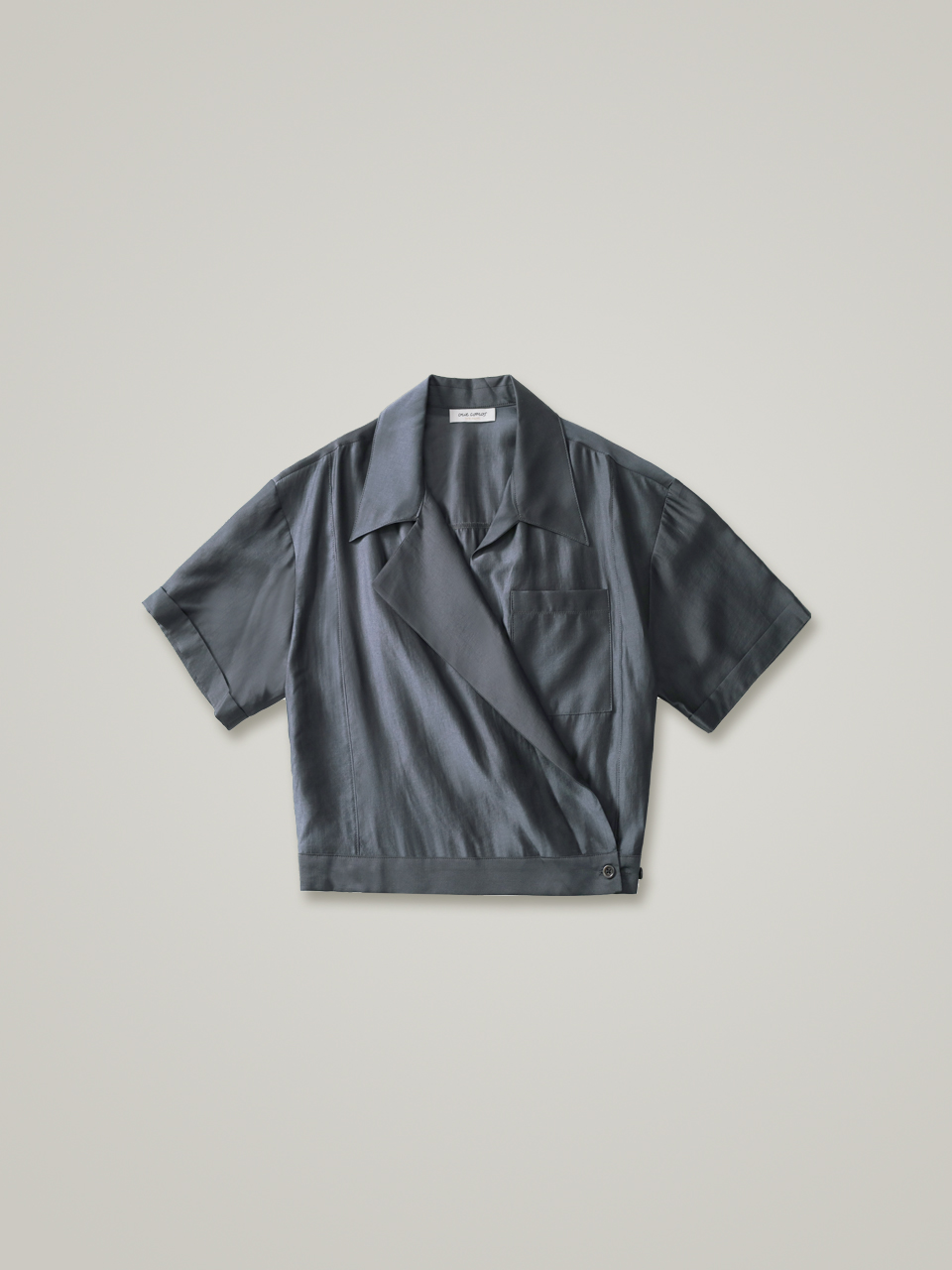 comos 894 unbalanced collar blouson shirt (charcoal)