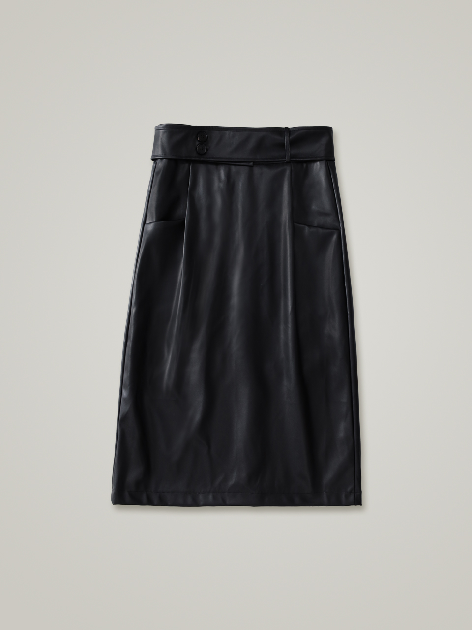 comos 907 pintuck belt skirt (black)