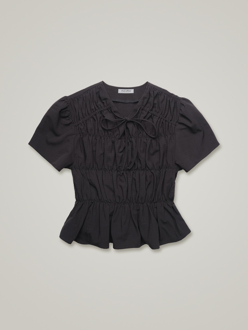comos 695 puffy ribbon blouse (black)