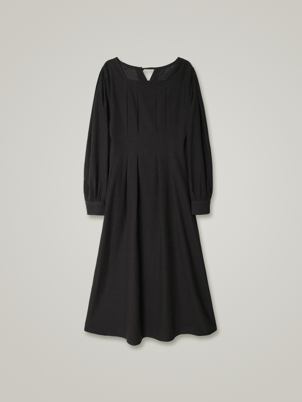 comos 953 square neck slim dress (charcoal brown)